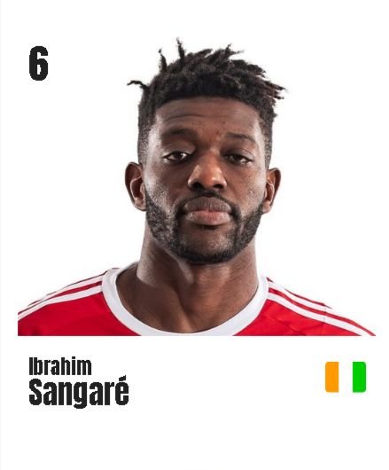 Ibrahim Sangare winning possession for the Ivory Coast national football team.