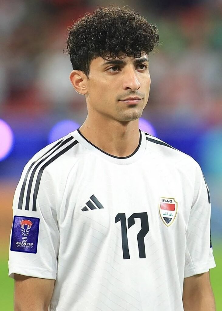 Ali Jasim controlling the ball during an Iraq national team match.