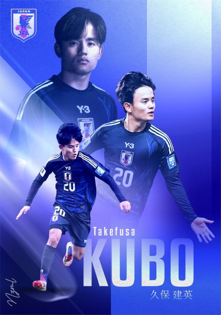 Takefusa Kubo playing for Japan at FIFA World Cup 2026