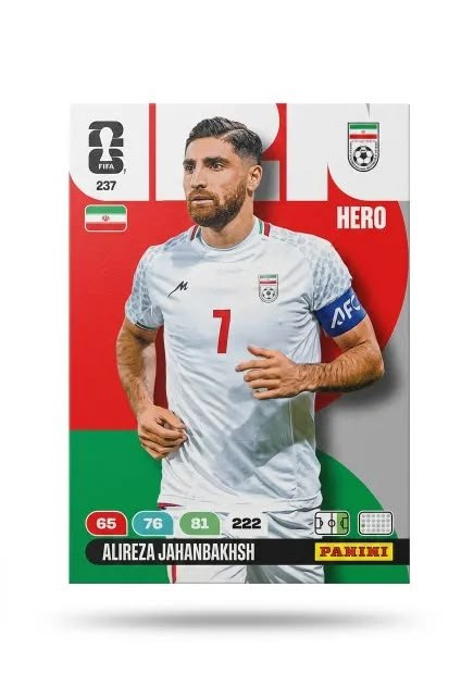Alireza Jahanbakhsh in action during an international football match for Iran.
