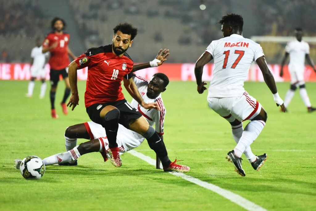 Mohamed Salah playing for Egypt national team