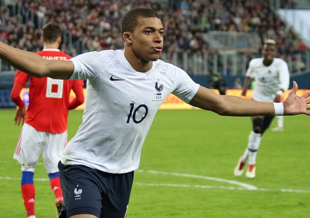 Kylian Mbappé representing France