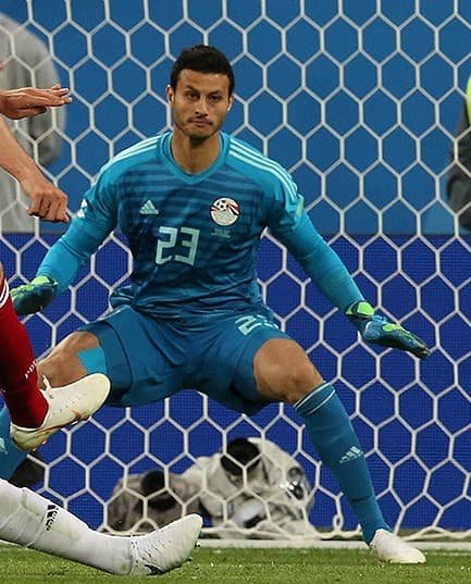 Mohamed El Shenawy guarding goal for Egypt