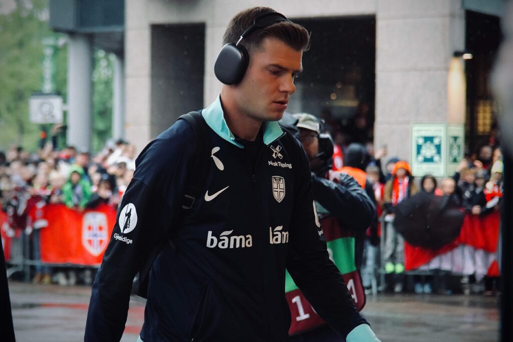 Alexander Sørloth in action for Norway