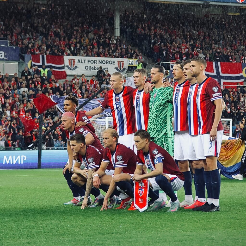 Norway national football team squad before a match