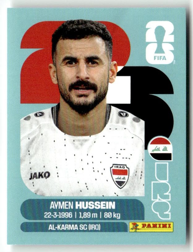 Aymen Hussein celebrating a goal for the Iraq national football team.