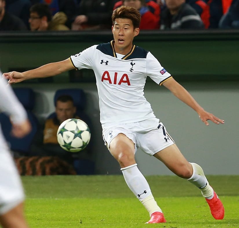 Son Heung-min celebrating at the FIFA World Cup