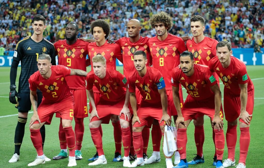 Belgium national team before a match
