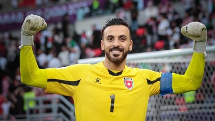 Yazeed Abu Laila making a crucial save for the Jordan national football team.