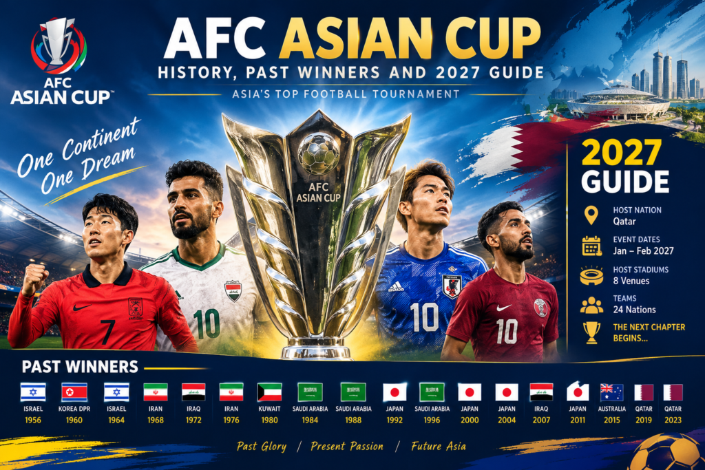 AFC Asian Cup trophy, football stars, past winners and 2027 tournament guide