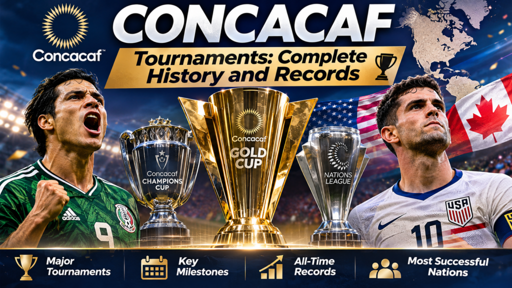 CONCACAF tournaments history and records featuring the Gold Cup, Champions Cup, and Nations League